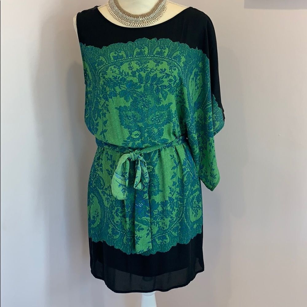 BCBG Women’s Green Leia Floral Dress - Size Small